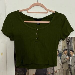 Green Crop Top